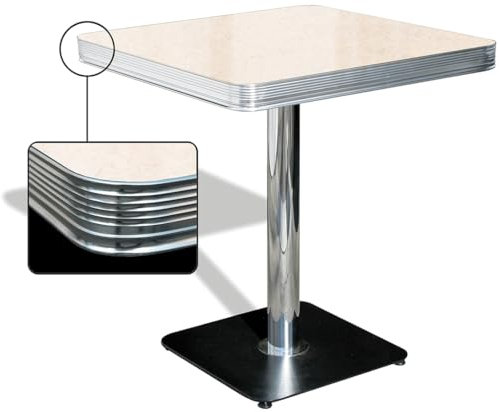 Bel Air Bistrotisch Esstisch Tisch Dinertisch Bürotische Kantinentisch Gastrotisch (Antique White)