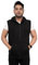 NOROZE Mens Sleeveless Sweatshirt Hoodies Top (2XL, Black)