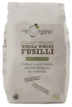 Mr Organic Italian Whole Wheat Fusilli - 500g, Source of Fibre | Made in Puglia, Italy - Authentic Italian Recipe - Small Batches & Slow Dried - 100% Paper Packaging - Organic & Vegan