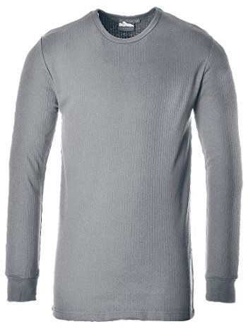 Portwest B123 Insulated Thermal T-Shirt Long Sleeve Grey, XX-Large