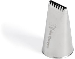 De Buyer - Douille à bûche plate en inox - 6 dents, 16 x 2 mm - En Inox, Idéale pour Décorer, Garnir et Remplir, Sans Soudure pour Hygiène Parfaite, S'Adapte aux Poches Pâtissières