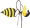 HQ Design Windspiration - Spin Critter, UV-beständige und wetterfeste Windspiel Deko für Garten, Terrasse und Balkon - Windrad inkl. Standstab (Bee)