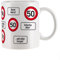 Herz & Heim® Kaffeetasse zum 50.Geburtstag mit Verkehrszeichen