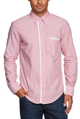 BOSS Men's Classic Long Sleeve Casual Shirt - Red - Small