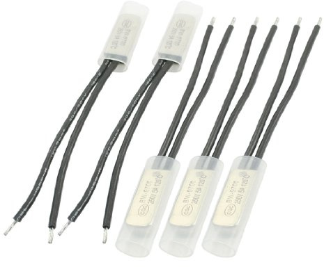 sourcing map 5x120C 250V 5A Thermisch Temperatursicherung Schaltung Dual Kabel abgeschnitten. DE de