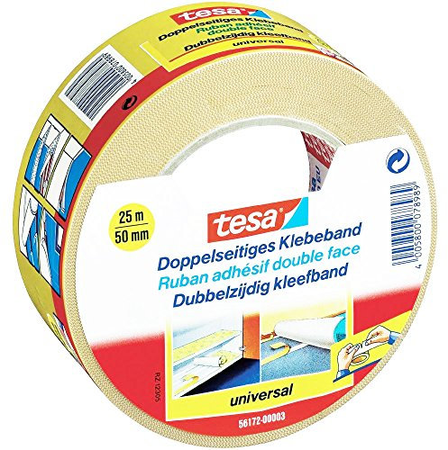 3 x tesa® Doppelseitiges Klebeband / Universal / je 25m x 50 mm/ Folienqualität/ Multifunktional einsetzbar/ 56172-00003