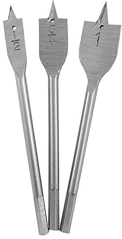 DEKTON DT80288 1 Flat Wood Drill, Black/Red, 1/2-inch,3/4-inch, Set of 3 Piece