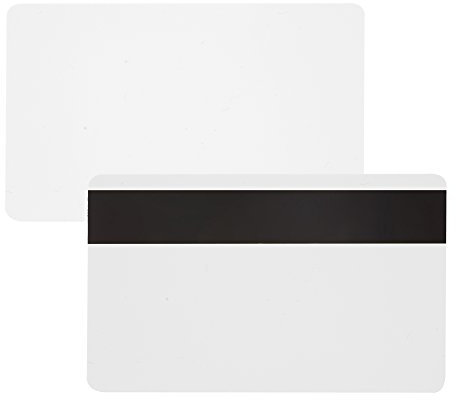 100 x Karteo® Plastikkarten weiß | Blankokarten mit LoCo Magnetstreifen | aus PVC | zum codieren | für Ausweise Dienstausweise EC -Karten Bankkarten Gesundheitskarten