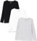 Berydale Women's BD159 Long-Sleeved Shirt, Black/Light Grey Heather/White, S (Pack of 3)