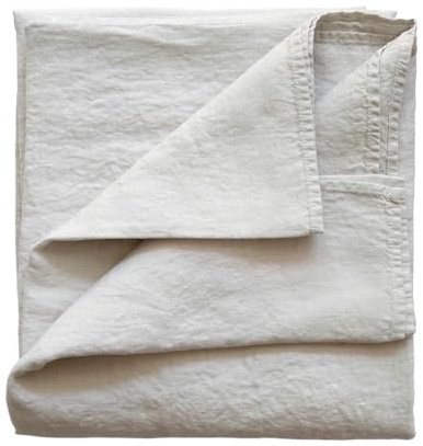 JOWOLLINA 100% Leinen Stonewashed Bettlaken Laken Tuch 140x260 cm, Steam