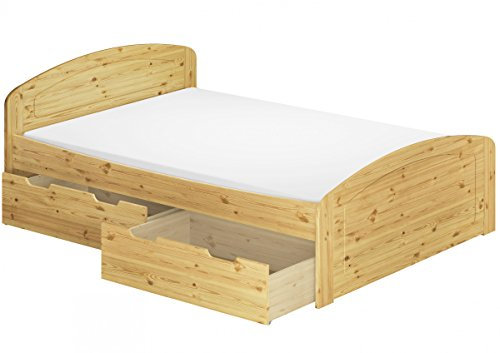 Erst-Holz®Funktionsbett Doppelbett Bettkasten Federholzrahmen Matratze 160x200 Seniorenbett 60.50-16 M FV