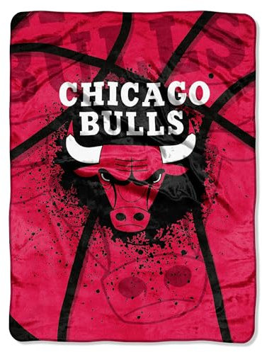 NORTHWEST NBA Chicago Bulls Unisex-Erwachsene Raschel Überwurfdecke, 152,4 x 203,2 cm, Shadow Play