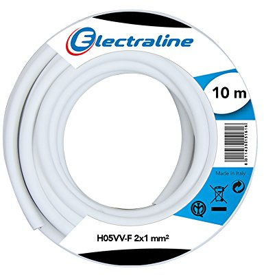 Electraline 60107025J, Kabel H05VV-F Abschnitt 2x1 mm², Länge 10 m, Weiß