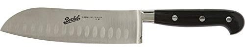 Van Berkel Santoku Knife-ADHOC Serie | Klingenlänge: 18 cm | Griff: Schwarz Glanz|Blisterverpackung, Edelstahl rostfrei, Harz, Mehrfarbig