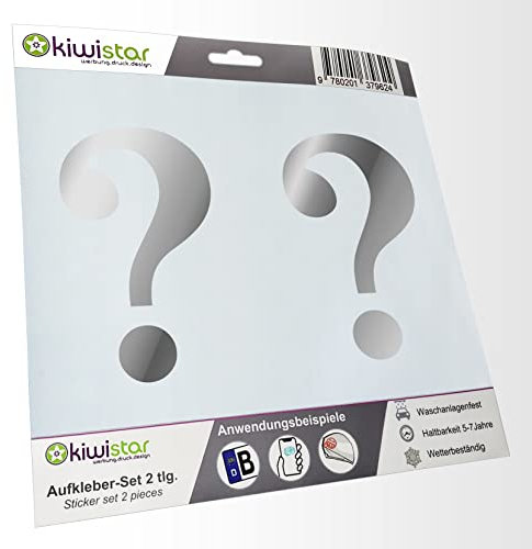 - 2X Kennzeichenaufkleber -Fragezeichen - Question Mark Aufkleber für Auto, Laptop, Fahrrad, LKW, Motorrad Mehrfarbig JDM Decal Racing