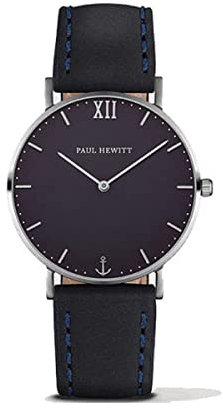 Paul Hewitt Unisex Analog Quarz Uhr mit Leder Armband PH-SA-S-St-B-11S