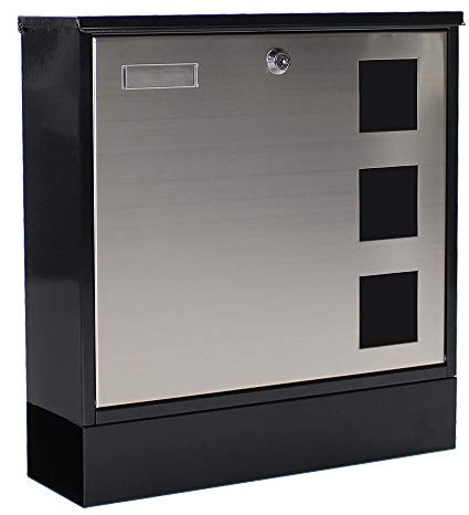 Rottner Briefkasten Design Mailbox Zylinderschloss 2 Schlüssel Sichtfenster Zeitungsbox Namensschildhalter inkl. Befestigungsmaterial