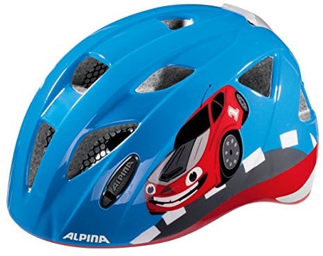 ALPINA XIMO - Leichter, Sicherer & Bruchfester Fahrradhelm Mit LED-Licht Für Kinder, red car, 45-49 cm