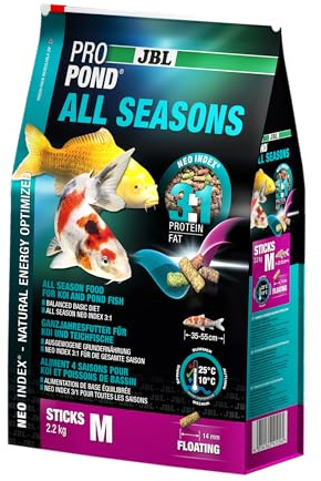 JBL All Season Food for Koi, Floating Food Sticks, Seasonal Food, ProPond All Seasons, Size M, 2.2 kg