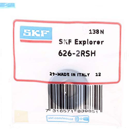 SKF Radial Deep Groove Ball Bearing, 6 ID, Bearing steel