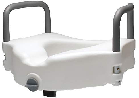 Lumex 6487RA-1 Locking Raised Toilet Seat with Removable Arms, Non-Retail Packaging