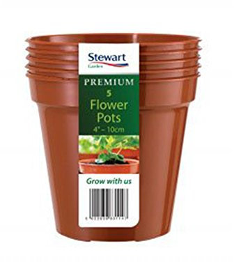 Stewart 4832014 12.7 cm Flower Pot - Orange/Terracotta (Pack of 5)
