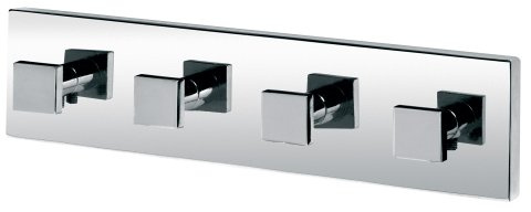 Bisk Arktic 01464 Garderobenleiste mit Mehreren Haken, 20 x 3 x 5 cm, Chrom