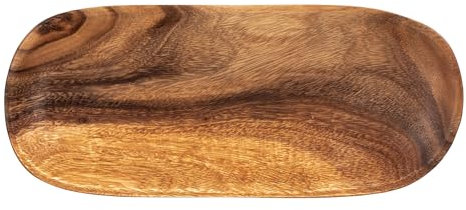 levandeo Holztablett aus Akazie 35x15cm rechteckig - Schale Obstschale Tablett aus Holz Unikat - Deko Dekoration Aufbewahrung