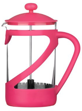 Entretejer Kenya Cafetiere Hot Pink Plastic Heat Resistant Glass Insert 6 Cup 850ml.