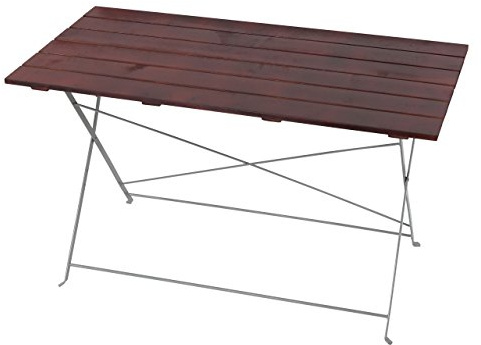 Mendler Biergartentisch Berlin, Klapptisch Gartentisch, Akazie lackiert 120x60x75cm - Dunkelbraun