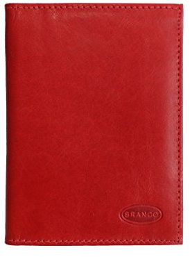 Branco Leder - kleine edle Dokumentenmappe, Ausweishülle, Führerscheinhülle, Kartenmappe in versch. Farben - präsentiert von ZMOKA® (Rot)