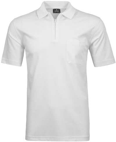 RAGMAN Herren Softknit-Poloshirt mit Zip Weiss-006, 4XL