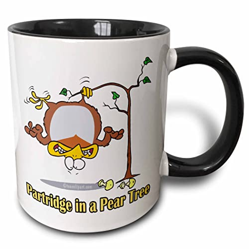 3dRose mug_104276_4 Partridge In A Pear Tree Two Tone Mug, Black/White, 11 oz