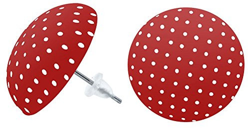 Soul-Cats 1 Paar Ohrstecker Punkte 50er 60er Rockabilly, Farbe: rot
