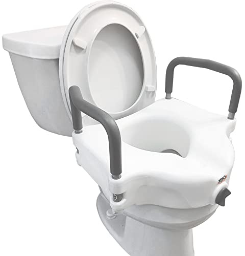 Carex Toilettensitzerhöhung mit Armlehnen - Weiß - Modern - 15,5 x 18 cm - 300 lbs Kapazität