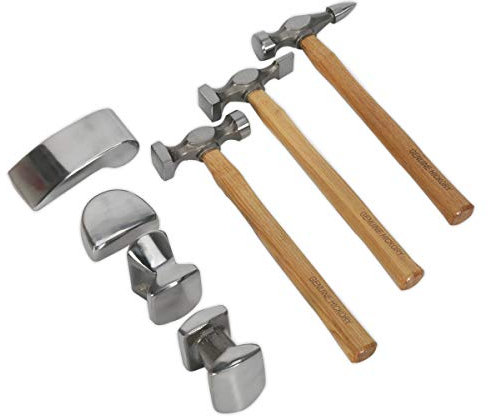 Sealey Cb507 Panel Beating Set 7Pc Drop-Forged Hickory Shafts