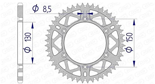 Alu-Kettenrad AFAM 520-51Z (Gun Metal)