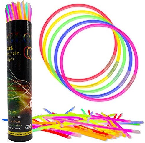 8 blendend spielt Marke Glowsticks Knicklicht-Armbänder gemischte Farben - Dose à 100 (D001)