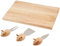 Kikkerland Planche à Fromage en Bois d'hévéa Souris en Acier Inoxydable, Lot de 4, Dur, Marron, 1 EA
