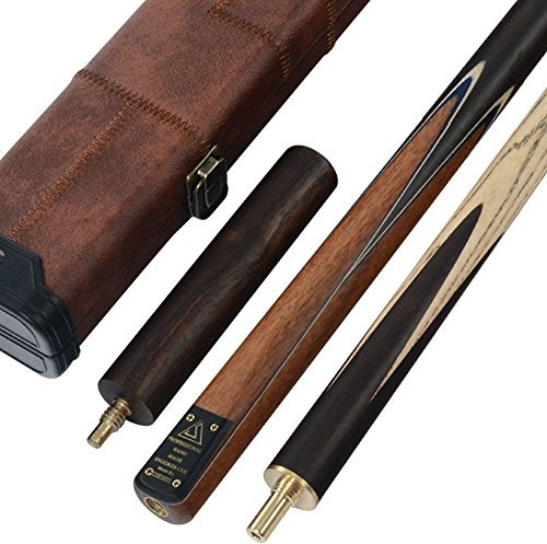 CUESOUL Klassisches Handgefertigtes 57 Zoll 18 Unzen 3/4-Snookerqueue mit Rosenholz-Griffstück und Kunstleder-Etui - 9,6 mm Spitze Snookerqueue-Set(CSSC006)