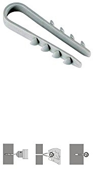 PRITEX Steckschlaufen 3x13mm Grau, Dübelklemme für Kabel & Rohre, 500 Stk.
