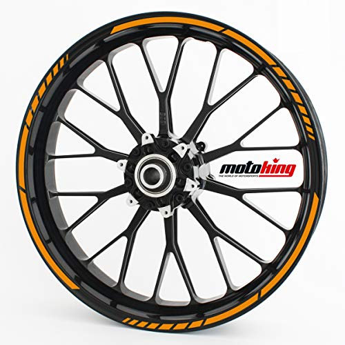 Motoking Felgenrandaufkleber im GP-Design in MATT/für 10 bis 14 / ORANGE MATT