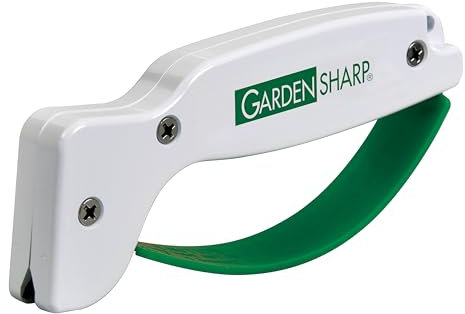 ACCUSHARP GardenSharp Garden Tool Sharpener (006C), Single-Beveled Edge Handheld Sharpening Tool, Garden Tools, Gardening Tools, Lawn Mower Blade Sharpener, Shovel & Hoe Sharpener, White/Green