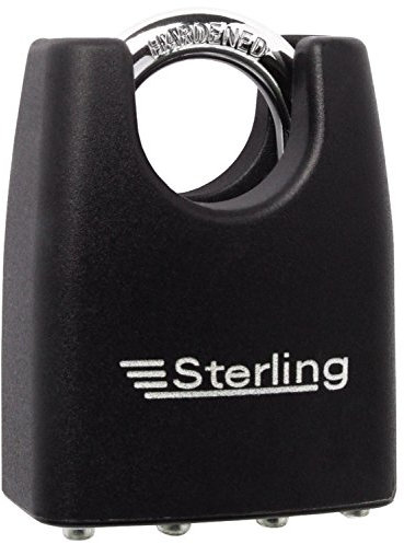 Sterling LPL152C 55 mm Laminated Steel Padlock with ABS Plastic Cover and Closed Shackle , Black