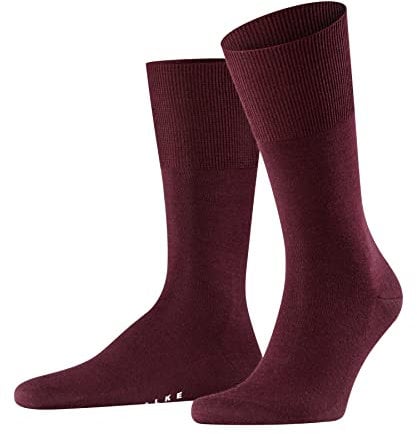 Falke Airport M So lana cotone tinta unita 1 paio, Calzini Uomo, Rosso Barolo 8596, 41-42