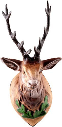 Marolin Jagdtrophäe Hirschkopf mit Zinngeweih (groß), zu 12-14cm Figuren