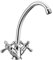 Hydroland Küchen-Armatur RETRO B205 - Messing, Chrom, Metall Quergriff, Retro, Einloch, Deckenmontage, Silber