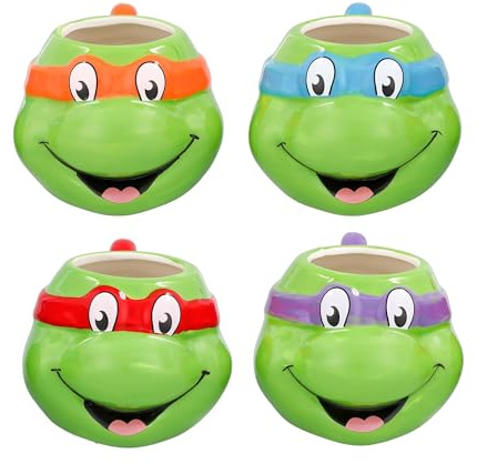 Silver Buffalo AST9501 Nickelodeon TMNT 3D Sculpted Mug, 22.8-Ounces, Assorted