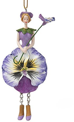 Deko Fantasie Figur - Stiefmütterchen Blumen Mädchen hängend Blumenkind/Skulptur