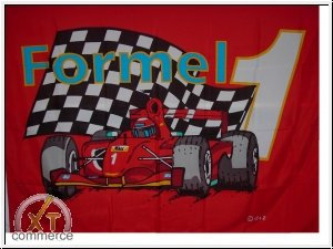 Fahne Formel1 Rennwagen Rot Grösse 1,35x0,95m